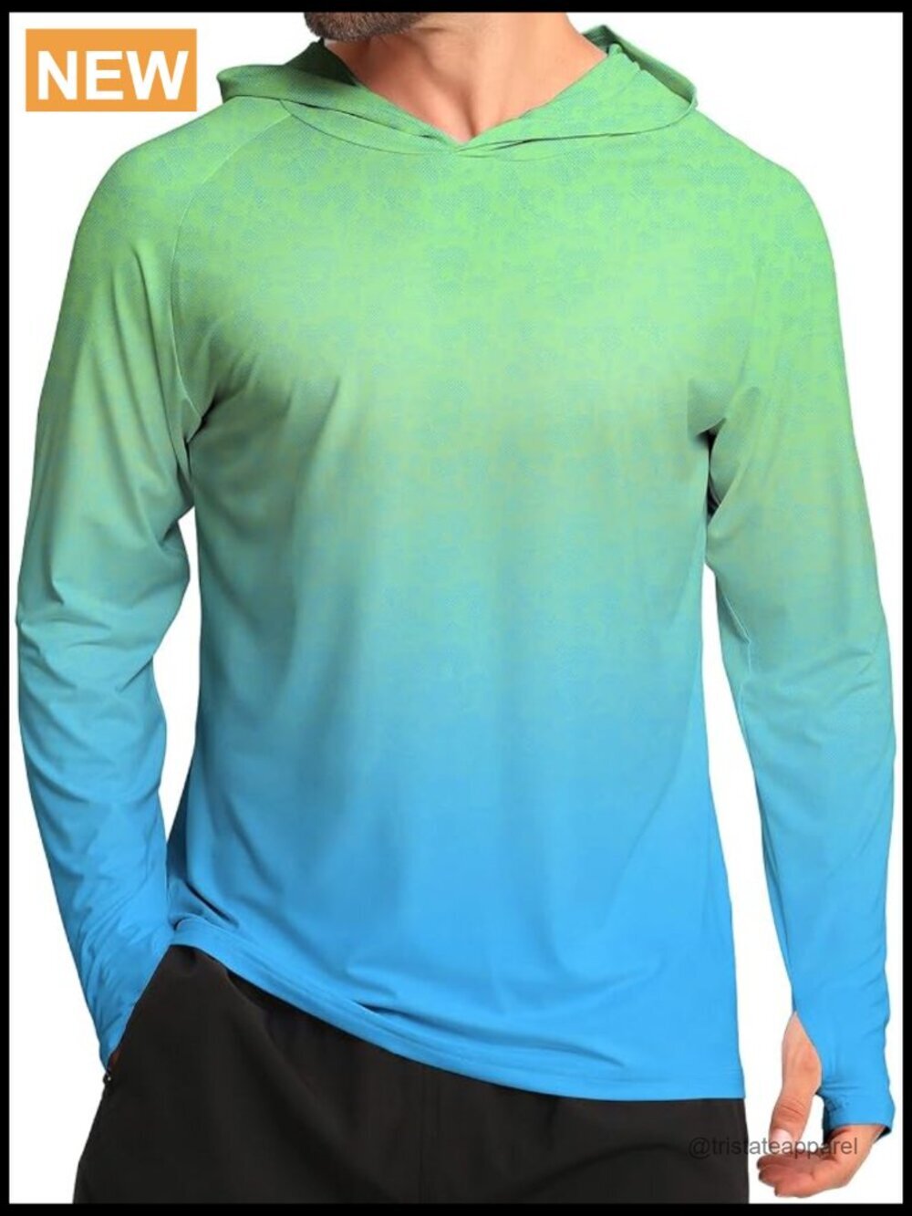 Men's UPF 50+ Sun Protection Hoodie Rash Guard Long Sleeve SPF Fishing Shirt